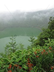 Santiago lake in the crater of Sete Cidades volcano