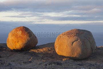 Boulders at sunset Sao Loureno Point East Coast Madeira