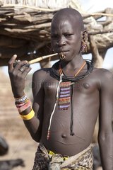 Toposa girl in a village in southern Sudan