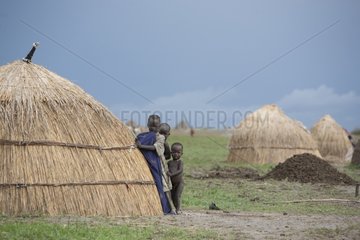 Children in the Nuer Cattle Camp in the Tioch Southern Sudan
