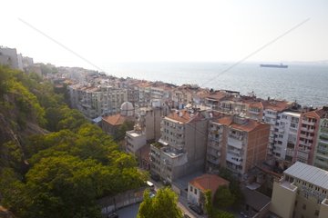 View of the city of Izmir Turkey from the Karatas district