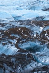 Svinafellsjokull glacier in winter in Iceland