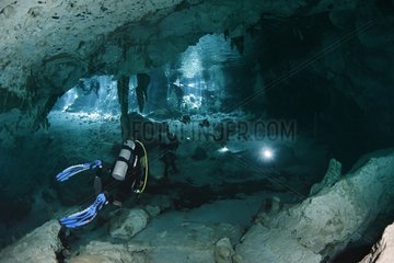 Diving in Gran Cenote in Mexico