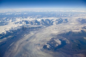 Aerial view of Glacier NP North of Junea Alaska