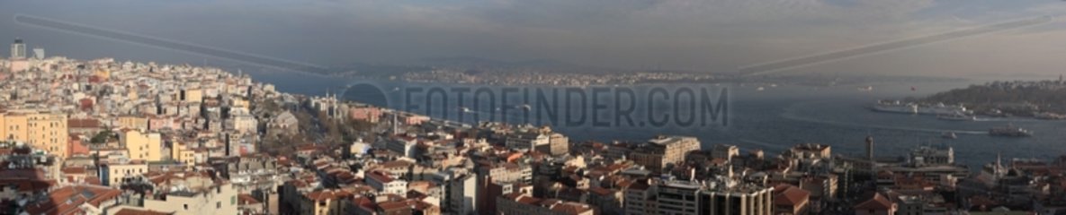 View of the Bosphorus in Istanbul Galata Tower