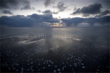 Sea ice forming in the Baffin Bay in Canada