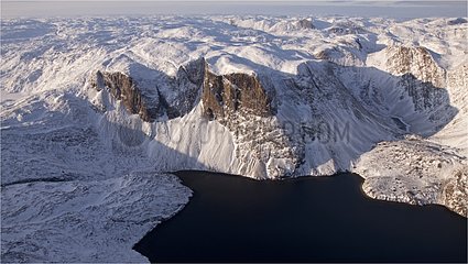 Fjord in Frobisher Bay in Baffin Island Canada