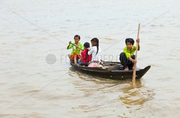 Traditional boat on the Tonle Sap Lake Cambodia