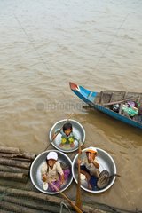 Floating village of Chong Khneas Tonle Sap Lake Cambodia