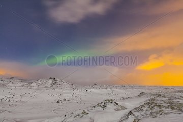 Northern lights in winter in Iceland