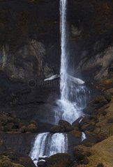 Waterfall in winter in Iceland