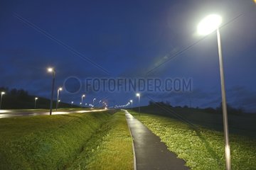 Lighting road and bike path area of ??activity France