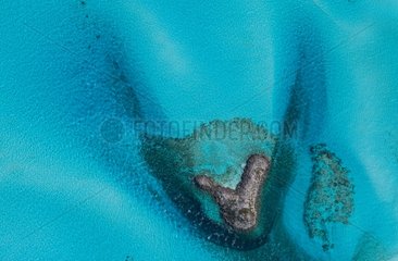 Aerial view of an island and its lagoon Bahamas