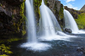 Klakkur waterfall in springtime in Iceland