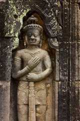Dvarapala Statue Preah Khan Temple Angkor Siem Reap Cambodia