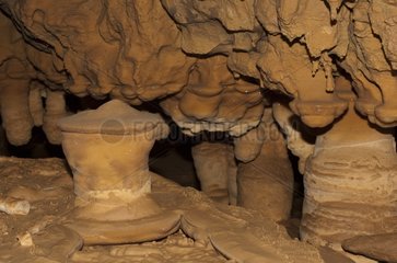 Concretions in tobacco pot shave Cave of Foissac