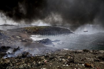 Fire in open dump Saint-Pierre and Miquelon
