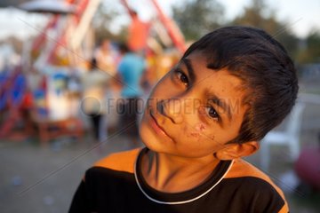 Portrait of boy Gypsy Carnival Canakkale Turkey