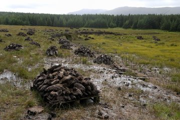 Drying of peat burning in Ireland