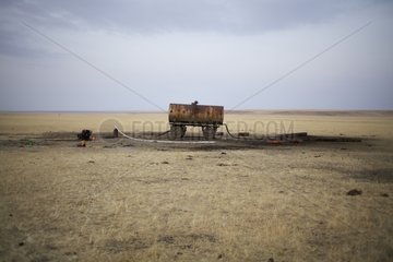 Drinking water well in the desert of Inner Mongolia