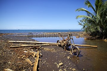 Motorcycle wreck on the East Coast New Caledonia