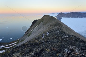 Explorers on top of Cap Greg Greenland