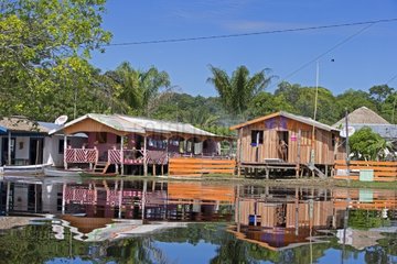 Floating houses on Rio Negro - Manaus Amazonas Brazil