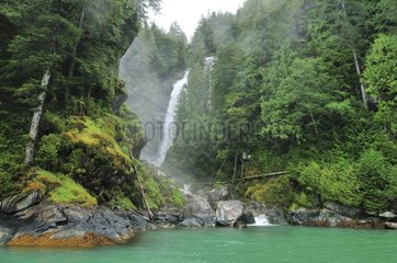 Waterfall in Knight Inlet British Columbia Canada