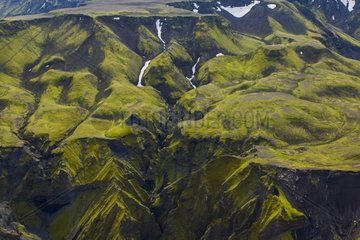 Volcanic landscape near Glacier Mýrdalsjoekul Iceland