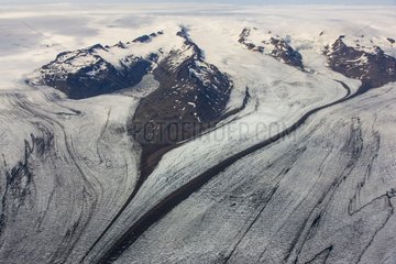 Aerial view of the Vatnajoekull glacier in Iceland