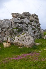 Wall of Megalithic Temples of Ggantija Malta Gozo