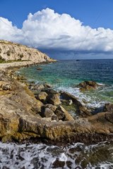 Rocky shore Hondoq ir-Rummien Gozo Malta