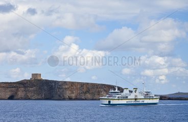 Ferry making the crossing to Malta Comino island
