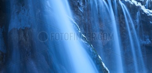 Waterfalls in the Plitvice lakes NP in winter Croatia