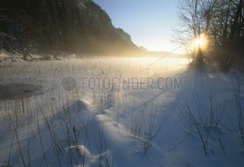 Grand Maclu Lake Winter Jura France