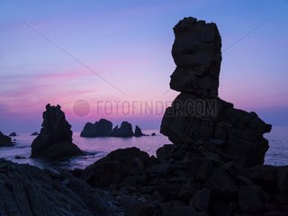 Rocky coast at Liencres NP in Cantabria Spain