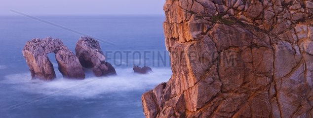 Rocky coast on on the Cantabrian sea Cantabria Spain