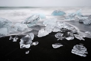 VatnaJoekul ice stranded on a beach Iceland