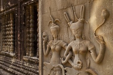 Apsaras Reliefs in Angkor Wat Cambodia