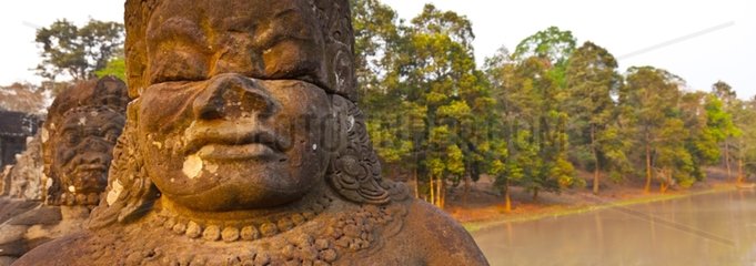 Asura statue of South entrance of Angkor Thom Cambodia