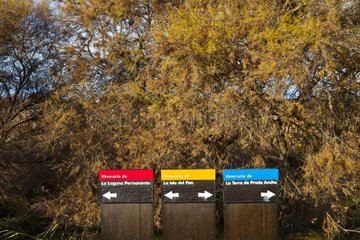 Colored panels National Park Las Tablas de Daimiel Spain