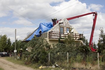 House after a tornado Pomeranian Poland