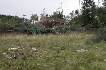 Building after a tornado Pomeranian Poland