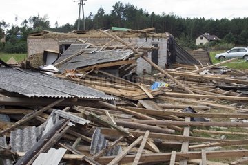 Building after a tornado Pomeranian Poland