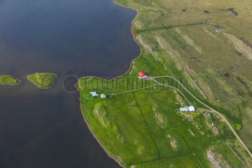 Aerial view of Snaefellsness peninsula Iceland