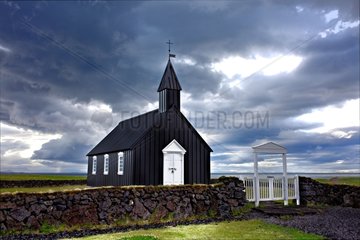 Wooden chapel Budir - Snaefellsnes Peninsula Iceland
