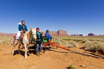 Navajo and Horse Monument Valley Tribal Park Arizona