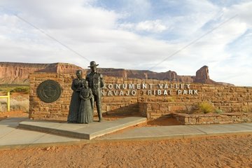 Statue of Indians Navajo Monument Valley Tribal Park Arizona