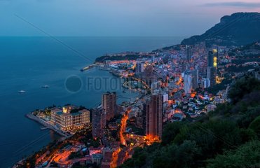 Port of Fontvieille at night - Monaco