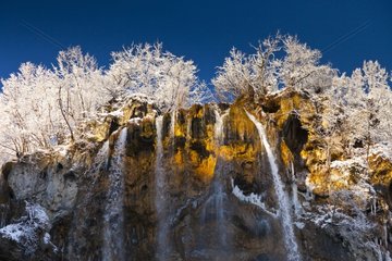 Waterfalls in Winter Plitvice Lakes NP Croatia